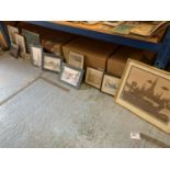 FOURTEEN VARIOUS PICTURES, SOME FRAMED, TO INCLUDE LOCAL SCENES, LOWRY PRINTS ETC