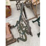 A PAIR OF CAST IRON BENCH ENDS