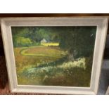 A FRAMED OIL ON CANVAS OF A SUMMER AFTERNOON BETWS-Y-COED BY NORMAN MACDONALD