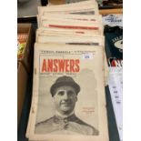 A LARGE COLLECTION OF VINTAGE NEWSPAPERS TO INCLUDE ANSWERS AND THE BAZAAR