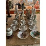 A LARGE COLLECTION OF ORIENTAL POTTERY TO INCLUDE CUPS AND SAUCERS AND FIGURINES