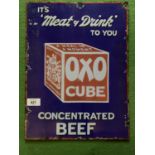 A 70'S OXO CUBE METAL SIGN