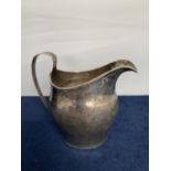 GEORGIAN LONDON SILVER CREAM JUG ENGRAVED 'M E' TOTAL GROSS WEIGHT APPROX 111 GRAMS OR 3.9 OUNCES