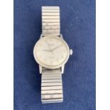 VINTAGE 1960s GENTS AUDAX AQUAPRUFE MANUAL STAINLESS STEEL WATCH WITH EXPANDABLE BRACELET, 17