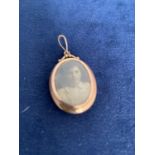 LATE VICTORIAN 9CT GOLD DOUBLE SIDED PHOTO FRAME PENDANT TOTAL GROSS WEIGHT APPROX 5 GRAMS