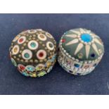 TWO STONE SET ORNATE RING BOXES