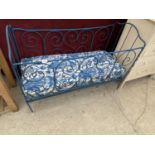 A BLUE METAL DAY BED