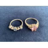 TWO STONE SET DRESS RINGS