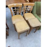 TWO RETRO KITCHEN CHAIRS AND TWO MATCHING STOOLS