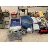 A LARGE QUANTITY OF VARIOUS PET CAGES, BASKETS AND TANKS
