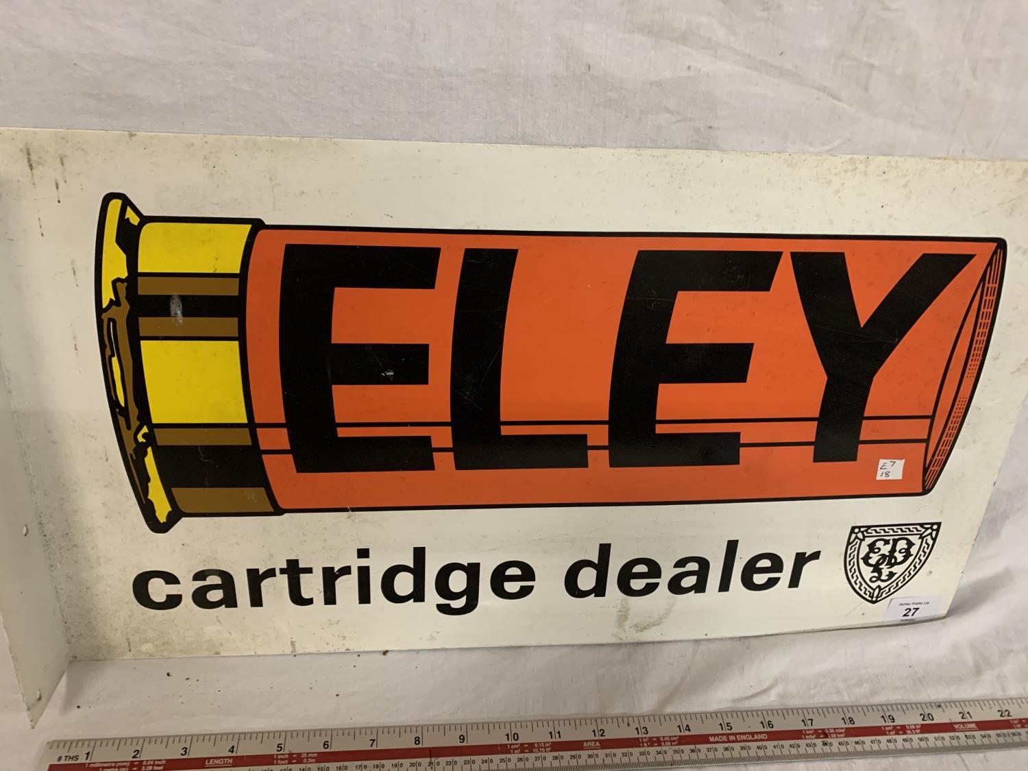 AN ELEY DOUBLE SIDED CARTRIDGE DEALER SIGN - Image 4 of 4