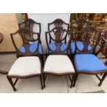 SIX SHIELD MACK MAHOGANY DINING CHAIRS