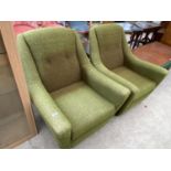 TWO RETRO 1950s ARMCHAIRS