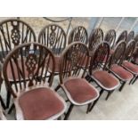 EIGHT WHEELBACK DINING CHAIRS