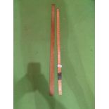 TWO VINTAGE WOODEN YARD STICKS