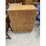 A MEREDEW RETRO TEAK CHEST OF FIVE DRAWERS