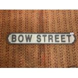 A LARGE VINTAGE STYLE WOODEN 'BOW STREET' STREET SIGN 80CM
