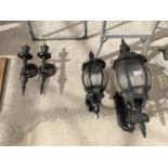 FOUR WALL MOUNTED LANTERN STYLE EXTERIOR LIGHTS - ORIGINAL TOTAL COST £320