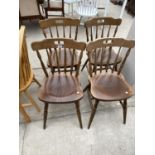 FOUR MAHOGANY DINING CHAIRS
