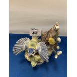A ROYAL WORCESTER BLUE TIT AND PUSSY WILLOW SIGNED F DOHERTY A/F