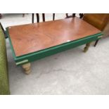 A MAHOGANY AND PAINTED COFFEE TABLE