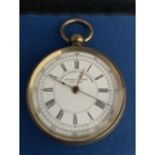 LATE 19TH CENTURY SPECIALLY EXAMINED SWISS MADE CENTER SECONDS CHRONOGRAPH BRASS BEZEL & CASE, ROMAN