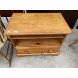 A SMALL PINE CABINET WITH ONE DRAWER