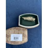 SILVER NOVELTY WHISTLE IN THE FORM OF A DOG MARKED 925 TOTAL GROSS WEIGHT 10 GRAMS 5 CM