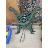 A PAIR OF CAST IRON BENCH ENDS