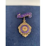 VINTAGE BIRMINGHAM SILVER 'NFI' ENAMEL MEDAL FOR THE PAST PRESIDENT TOTAL GROSS WEIGHT 23 GRAMS