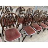 EIGHT WHEELBACK DINING CHAIRS