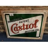 VINTAGE STYLE METAL FRAMED CASTROL WALL ART PICTURE 44CM