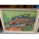 A FRAMED PASTEL OF THE RAILWAY STATION AT BETWS-Y-COED BY NORMAN MACDONALD 05.07.63