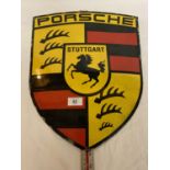 AN ENAMEL 'PORSCHE' ADVERTISING SIGN