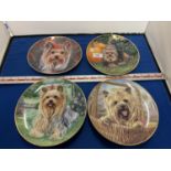 FOUR DANBURY MINT YORKSHIRE TERRIER THEMED LIMITED EDITION COLLECTORS PLATES