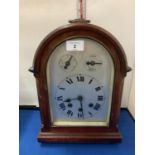 A GERMAN WURTENBURG MAHOGANY CASED WESTMINSTER CHIMING BRACKET CLOCK WITH FAST SLOW DIAL AND CHIME