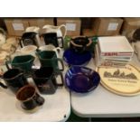 A LARGE COLLECTION OF BREWERY RELATED ITEMS TO INCLUDE JUGS, ASHTRAYS TRAYS ETC