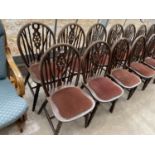 EIGHT WHEELBACK DINING CHAIRS