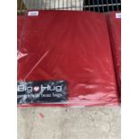 A BIG HUG 'LONDON' BEAN BAG IN RED , 140 CM X 18O CM, HEAVY DUTY POLYESTER, STAIN AND WATER