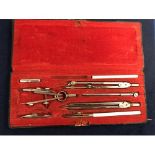 CASED DRAUGHTSMAN DRAWING SET EARLY 20TH CENTURY