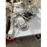 AN ANGLE POISE MAGNIFYING LAMP, PICTURE LAMP ETC