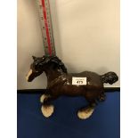 A ROYAL DOULTON GLOSS SHIRE HORSE FIGURE, BOXED