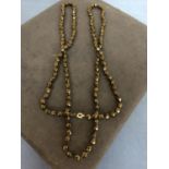 VICTORIAN FRENCH JET SINGLE STRAND BEADED NECKLACE, 48 INCHES