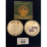 A THREE PROOF CASED COINS TO INCLUDE 20 POUND BANKNOTE, THE 12 APOSTLES AND STATUE OF LIBERTY