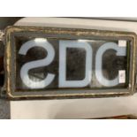 A VINTAGE BRITISH RAIL LOCO SIGN SDC (GLASS A/F)