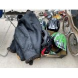 VARIOUS MOTOR CYCLE HELMETS AND ACCESSORIES