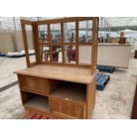 A MAHOGANY SHOP CABINET WITH GLAZED GALLERY BACK