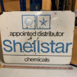 AN ENAMEL TIN SHELL STAR CHEMICALS SIGN