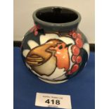 A MOORCROFT BRAVE SIR ROBIN VASE 3 INCHES TALL