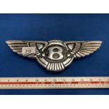 A CHROME BENTLEY B WALL PLAQUE